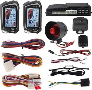 Easyguard 2-Wege-Auto-Alarmanlage EC201-M9 mit 4,4 cm großem LCD-Pager-Display, Fernstarter, Turbo-Timer-Modus, Stoßwarnung, DC12 V