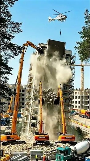 Massive Building Collapse During Demolition — Total Structural Failure Caught on Camera