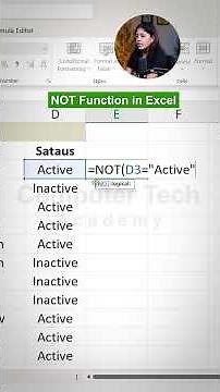 NOT Function in MS Excel | Computer Tech Academy
