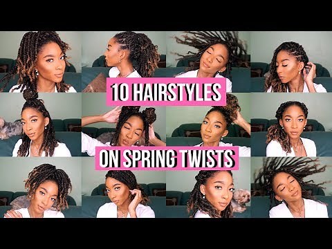 How To: 10 HAIRSTYLES on SPRING TWIST TUTORIAL | Natural Hair | JaiChanellie