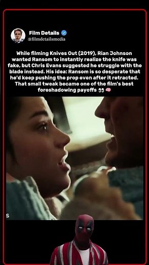 While filming Knives Out (2019), Chris Evans built a foreshadowing payoff into one scene