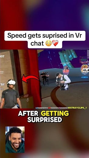 Speed gets suprised in Vr chat 😳❤️‍🩹 #ishowspeed #speed #viralclips #viral
