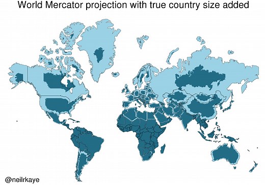 How different map projection distorts the globe - Vivid Maps