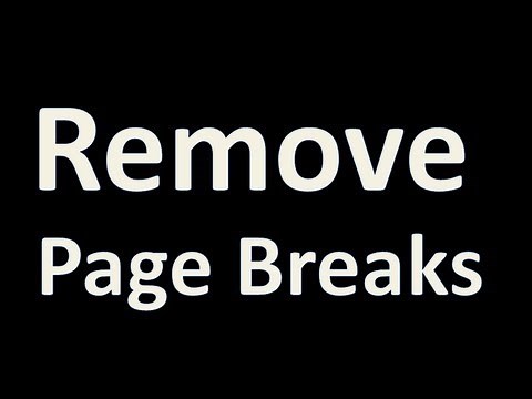 REMOVE Page Breaks - (Excel 3)