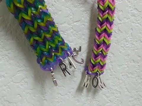 HOW TO MAKE RAINBOW LOOM KEYCHAIN WITH NAMES