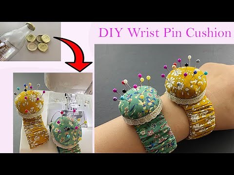 💖 DIY Wrist Pin Cushion with Bottle cap | Pin Holder | How to Make a Wrist Pincushion | Porta-pinos