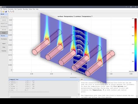 Multiphysics Simulation of Natural and Forced Convection in a Heat Exchanger | FEATool Tutorial