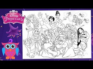 Disney Princesses : All Together part 2 | Coloring pages | Coloring book |