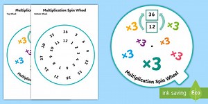Multiplication Spin Wheel 3 Times Table