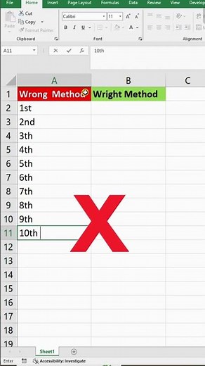 How to Correctly Format Numbers in Excel (1st, 2nd, 3rd.)#ExcelTips #ExcelFormatting #ExcelTutoria