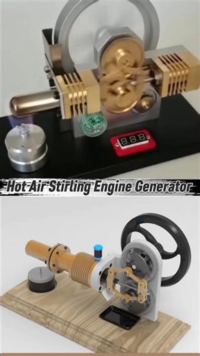 A Real Hot Air Stirling Engine Generator#automobile
