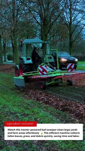 Tractor Leaf Sweeper Machine 🍂 | Smart Garden & Farm Cleaning Technology