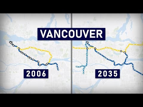 Evolution of the Vancouver SkyTrain 1985-2035 (geographic map)