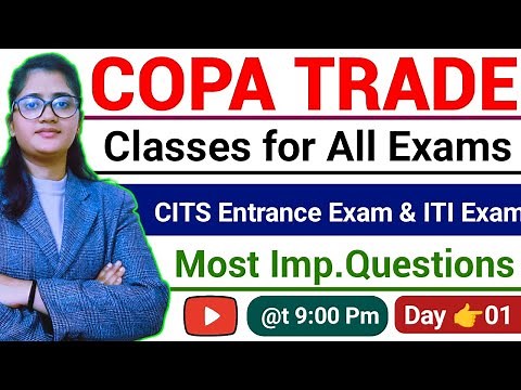 Day#1👉Copa Trade Mcqs 2024 | ITI Copa Exam Preparation 2024 | Cits Copa Trade Preparation | ITI Cits