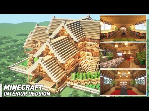 Minecraft : Large Oak House Interior Tutorial l how to build (##40)