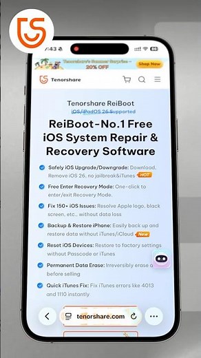 Easily downgrade from iOS 26 to 18 | Tenorshare ReiBoot #iphone #ios26 #iphone17 #downgradeios26