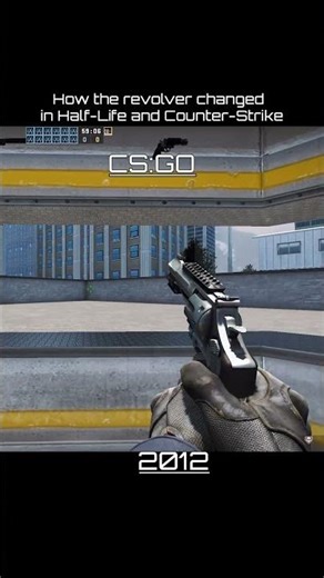 How revolver changed in Half Life and Counter Strike #cs #cs2 #csgo #cssource #cs16 #retrogaming
