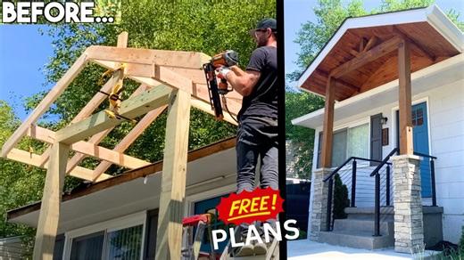 How to Build a Gable Porch Roof with Free Plans