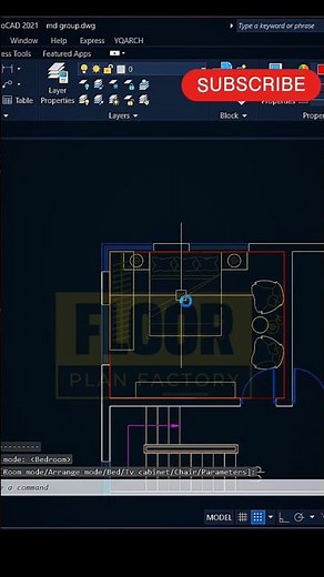 automatic furniture block command in AutoCAD | YQarch #autocad #yqarch #home #floorplan