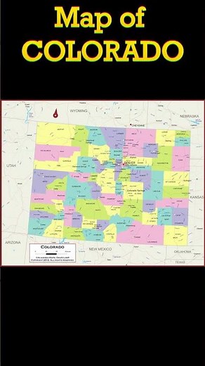 Map of Colorado Cities, Counties #colorado #coloradosprings #shortsfeed #usa #usastates #us #map