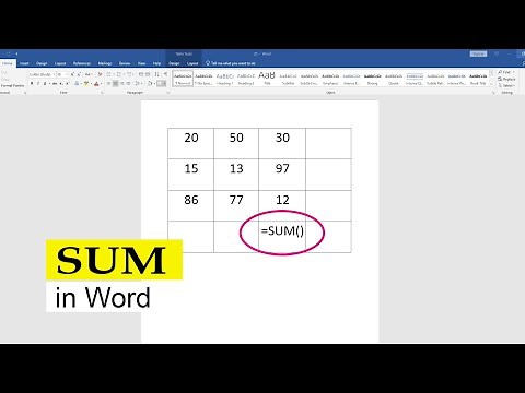 How to use the SUM function in Word