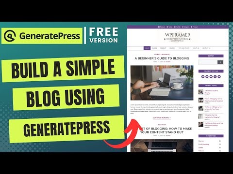 Create Professional Blog Website with WordPress – GeneratePress Free Theme [Design 7]