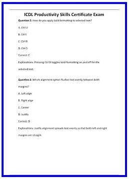 ICDL Productivity Skills Certificate Exam 636x882