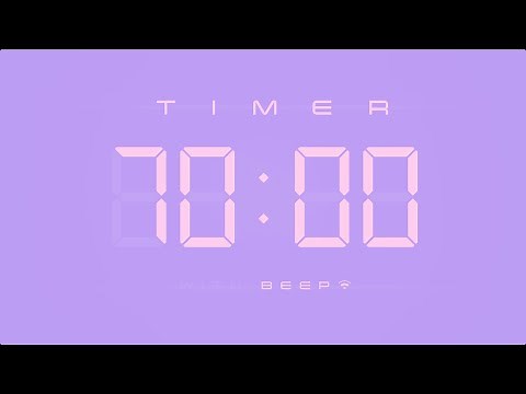 70 Minute Digital Countdown Timer with Simple Beeps 💕💜