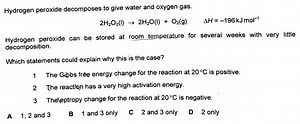 2019 P1 Q13 - Explain H2O2 Decomposition via Thermodynamics