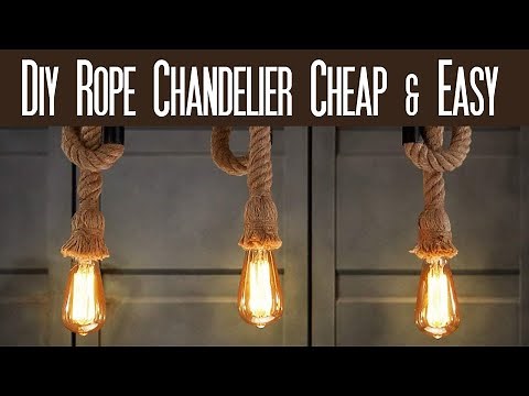 DIY Rustic Chandelier: Create Vintage Vibes with Wooden Board and Rope Cables!