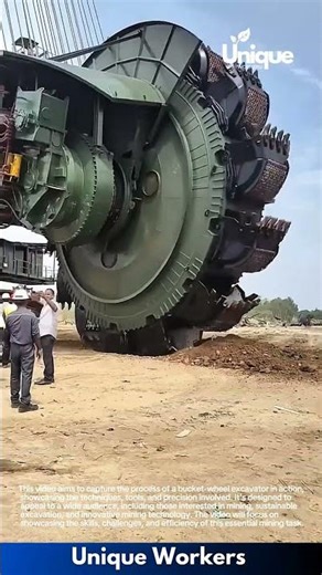 Giant Bucket Wheel Excavator at Work: Massive Machine Digging Earth