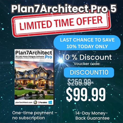 Easy to use – with professional tools. https://plan7architect.com Plan7Architect is a powerful yet intuitive 2D & 3D CAD software for planning home and construction projects — without a subscription. Whether you're working on a new build, renovation, extension, garage, terrace, or outdoor design, this architectural design software gives you everything you need to create detailed floor plans, layouts, and building designs with ease. ✅ Create accurate 2D floor plans, room layouts, and building dra