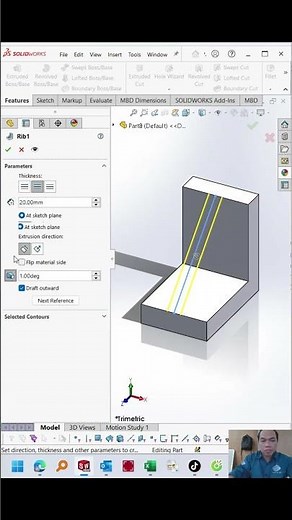 How to use Rib Feature in Solidworks