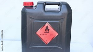 Flammable liquid symbol on the chemical tank, hazardous chemicals in the industry or laboratory