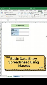 How to make basic data entry sheet using macros in excel. | Excel Basics