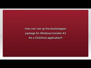 How can I set up the bootstrapper package for Windows Installer 4.5 for a ClickOnce application?