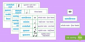 Musical Note Matching Cards