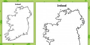 Blank Outline Map of Ireland