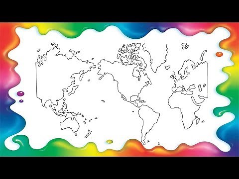 How to draw World Map step by step for kids