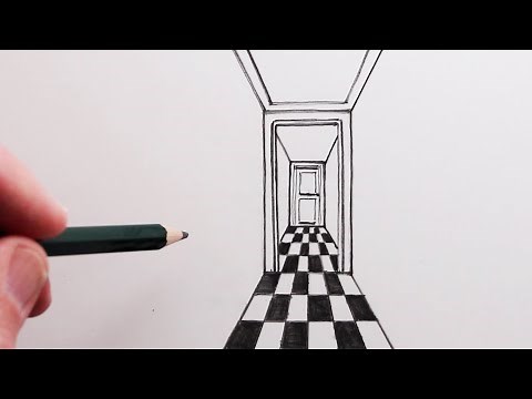 How to Draw using 1-Point Perspective: Simple Hallway for Beginners