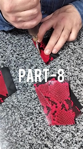 Part-8 the process of crafting a python leather set — glasses case, cardholder, keychain, bracelet. True artisan work. #exoticleather #handmade