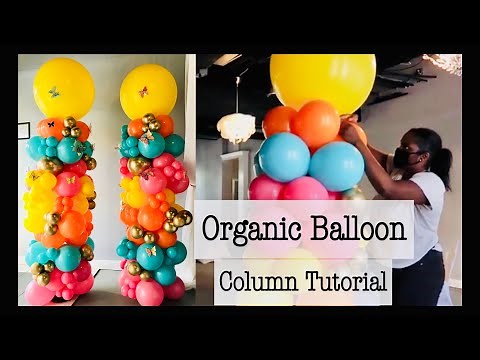 7 Foot Butterfly Themed Organic Balloon Column | Tutorial | DIY