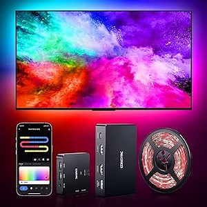 Immersion TV LED Backlights Kit & HDMI 2.0 Sync Box, RGBIC Wi-Fi TV Light Strip for 55-65 inch TVs PC, Works with Alexa & Google Assistant, App Control, Sync with TV, Music and Gaming, 4K HDR