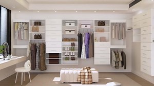 Modular Closet System, 52" Wide Organizer With Towers and Hanging, Wood Tower Storage for Walk In Closets, Wall Mounted Wardrobe Kit, Bedroom, White