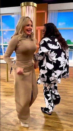 Carol Vorderman jumping around