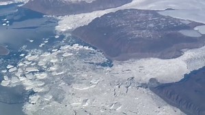 Footage shows melting glacier in northern Greenland