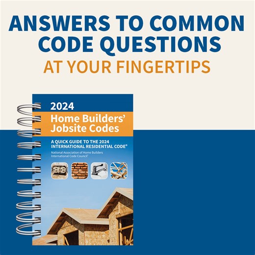 20K views · 212 reactions | ️ Stay code-compliant and jobsite-ready with the 2024 Home Builders’ Jobsite Codes. This compact guide offers quick access to key sections of the 2024 International Residential Code—right at your fingertips.  Built by builders, for builders. Order now: https://utm.io/uir2Q | National Association of Home Builders | Facebook