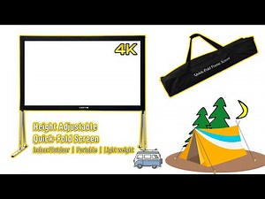 SCREENPRO® 144 Inch Foldable Indoor/Outdoor Movie Projector Screen with Adjustable Legs