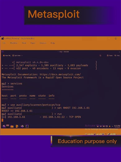 Essential Metasploit Commands you must know.#foryoupageofficiall #cmd #learning #unfrezzmyaccount #unfreezemyaccount #kalilinux #kalilinuxtools #nmap #eudcation #virlvideo #trendingvideo #viralvideotiktok #foryou #commandprompt #metasploit #hacking #foryoupage #motivation #motivational #motivationalvideo