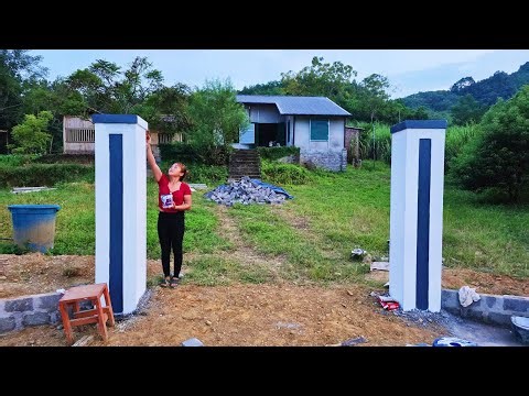 DIY Brick & Concrete Gate Columns | Handmade Farm Entrance Build